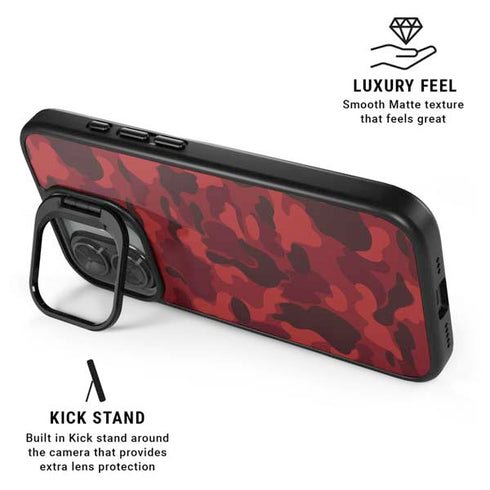 Red Street Camo iPhone 17 Kickstand Case