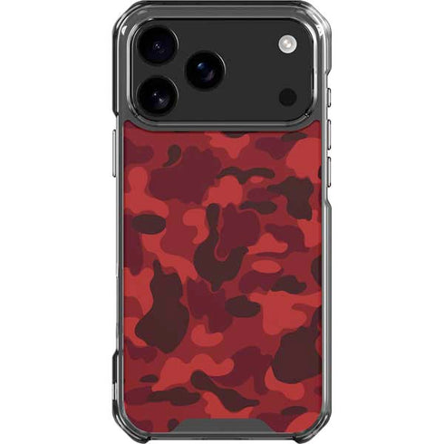 Red Street Camo iPhone 17 Pro Max Clear Case