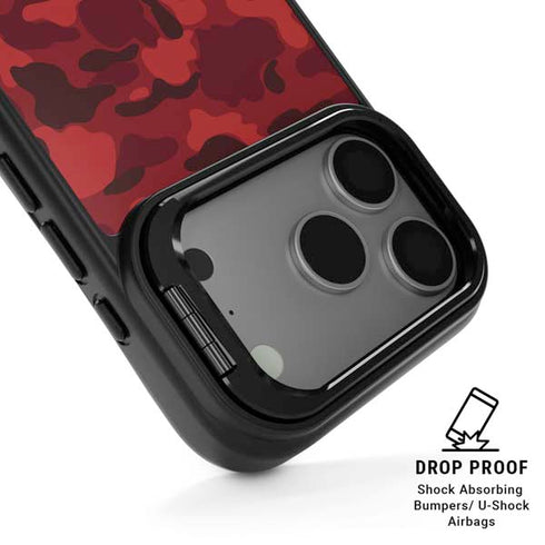 Red Street Camo iPhone 17 Pro Max Kickstand Case