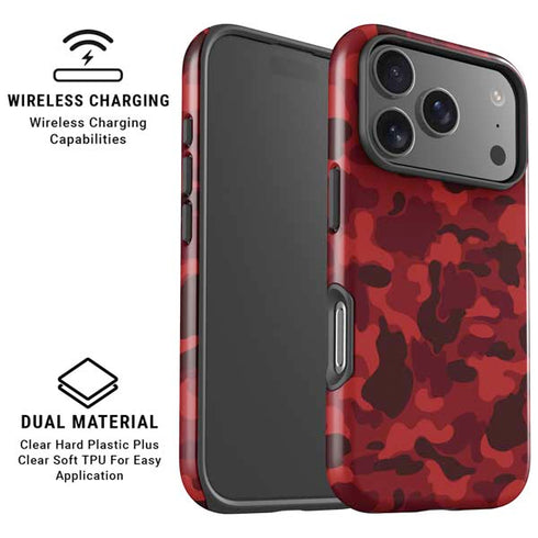 Red Street Camo iPhone 17 Pro Max Magsafe Impact Case