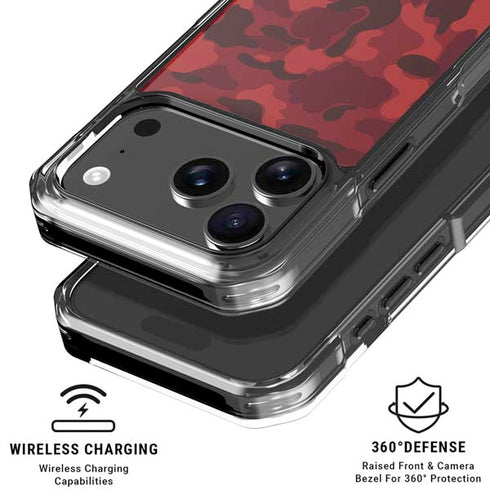 Red Street Camo iPhone 18 Pro Clear Case