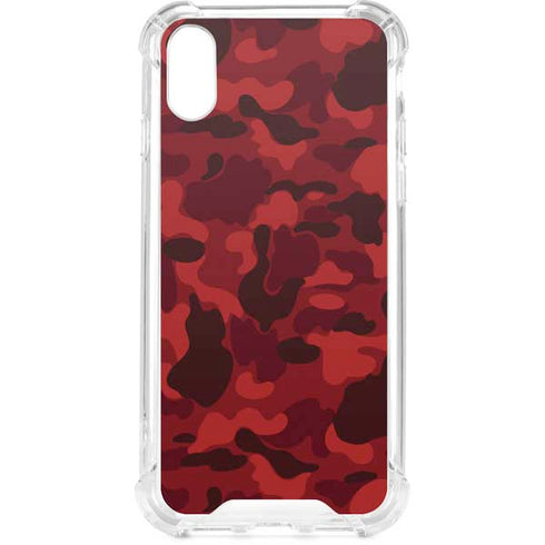Red Street Camo iPhone XS Clear Case