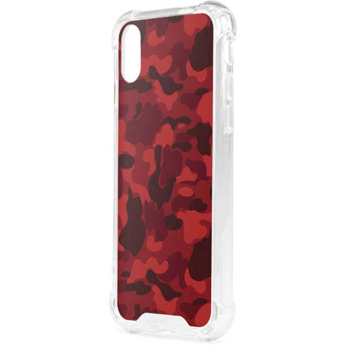 Red Street Camo iPhone XS Clear Case