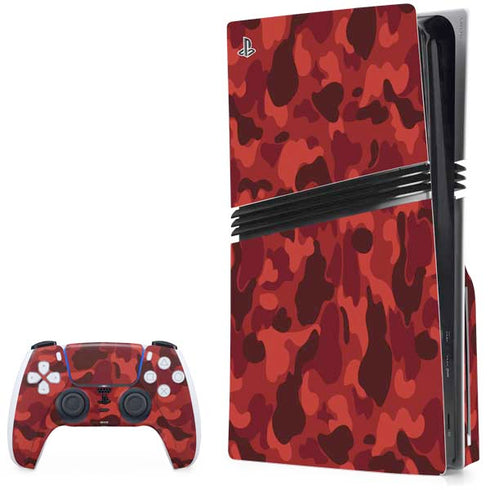 Red Street Camo PS5 Pro Disk Bundle Skin
