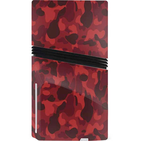 Red Street Camo PS5 Pro Disk Console Skin