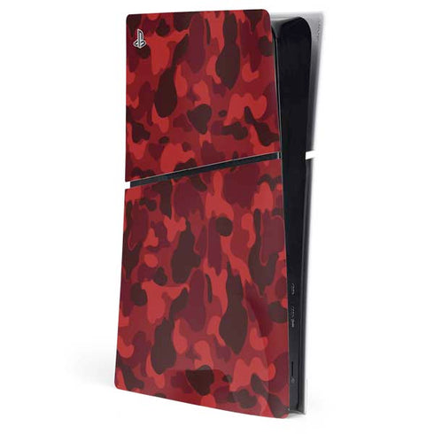 Red Street Camo PS5 Slim Digital Edition Console Skin