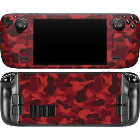 Red Street Camo Steam Deck Handheld Gaming Computer OLED Skin