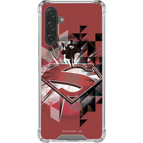 DC Comics Superman Red Pattern Galaxy A17 Clear Case