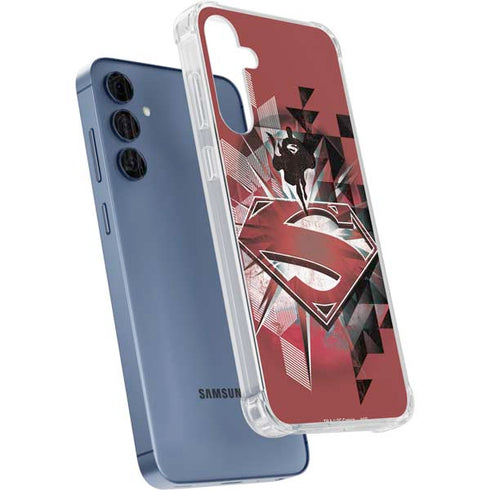 DC Comics Superman Red Pattern Galaxy A35 5G Clear Case
