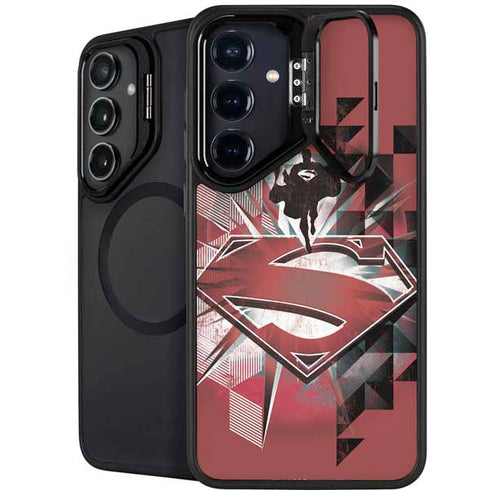DC Comics Superman Red Pattern Galaxy S24 Plus Kickstand Case