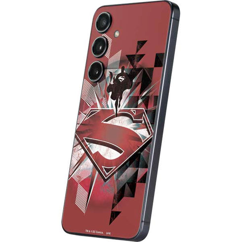 DC Comics Superman Red Pattern Galaxy S25 Plus Skin