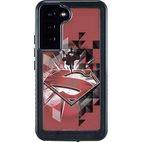 DC Comics Superman Red Pattern Galaxy S24 Plus Waterproof Case