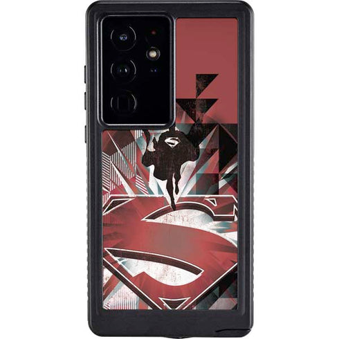 DC Comics Superman Red Pattern Galaxy S24 Ultra Waterproof Case