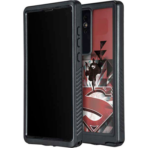 DC Comics Superman Red Pattern Galaxy S24 Ultra Waterproof Case