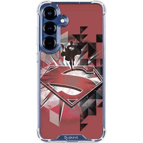 DC Comics Superman Red Pattern Galaxy S25 Clear Case