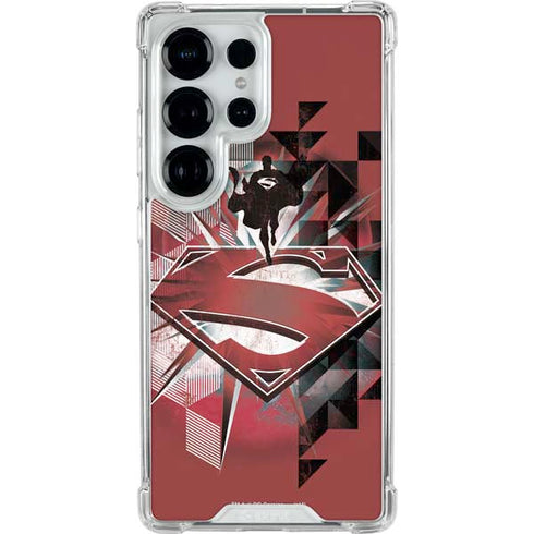 DC Comics Superman Red Pattern Galaxy S25 Ultra Clear Case