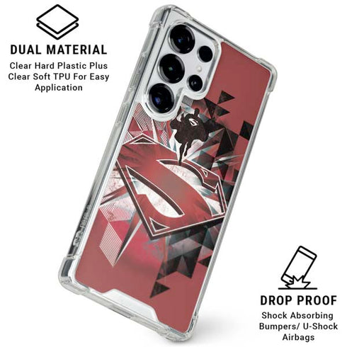 DC Comics Superman Red Pattern Galaxy S26 Ultra Clear Case