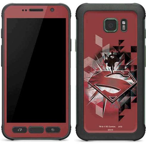 DC Comics Superman Red Pattern Galaxy S7 Active Skin