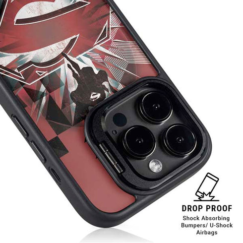 DC Comics Superman Red Pattern iPhone 14 Pro Kickstand Case