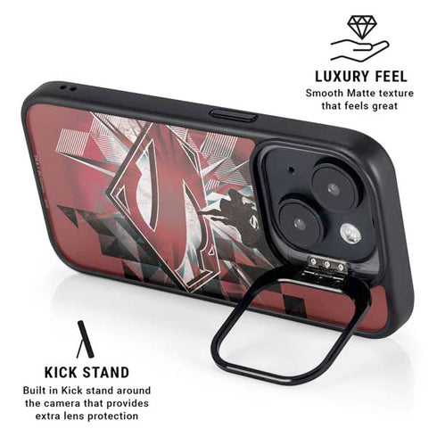 DC Comics Superman Red Pattern iPhone 15 Kickstand Case