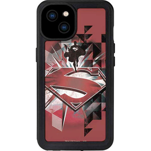 DC Comics Superman Red Pattern iPhone 15 Plus Waterproof Case