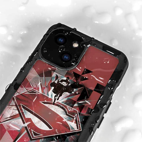 DC Comics Superman Red Pattern iPhone 15 Plus Waterproof Case
