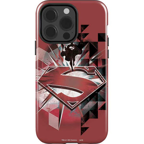 DC Comics Superman Red Pattern iPhone 15 Pro Impact Case