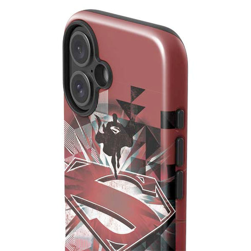 DC Comics Superman Red Pattern iPhone 16 Impact Case