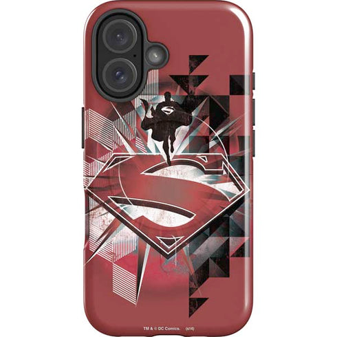 DC Comics Superman Red Pattern iPhone 16 Magsafe Impact Case
