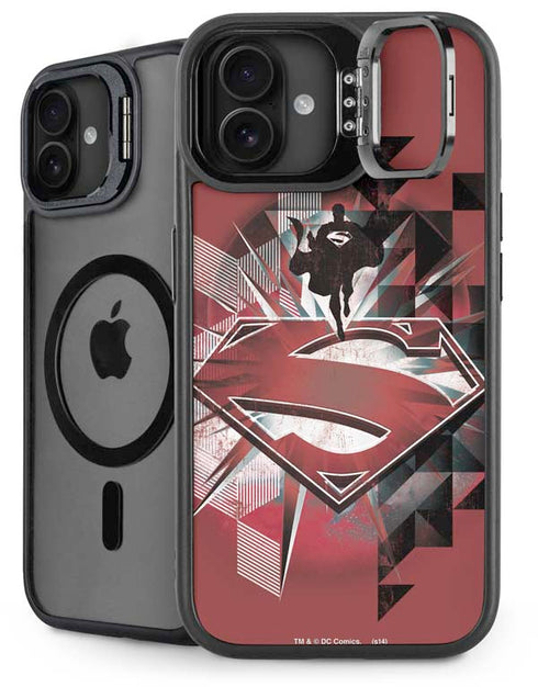 DC Comics Superman Red Pattern iPhone 16 Plus Kickstand Case