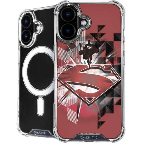 DC Comics Superman Red Pattern iPhone 16 Plus MagSafe Case