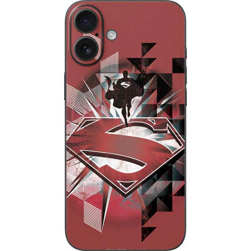 DC Comics Superman Red Pattern iPhone 16 Plus Skin