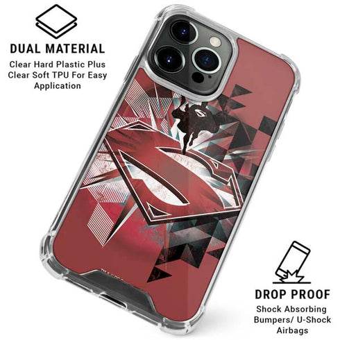 DC Comics Superman Red Pattern iPhone 16 Pro Max Clear Case