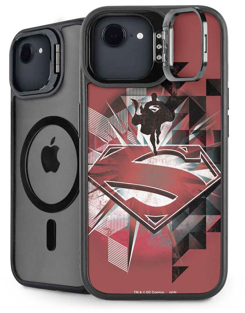 DC Comics Superman Red Pattern iPhone 16e Kickstand Case