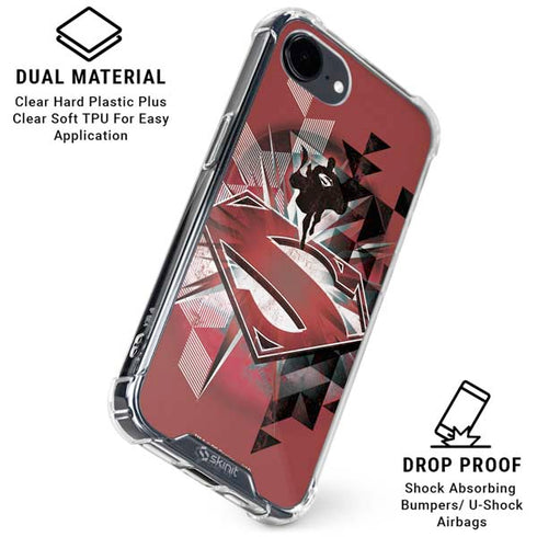 DC Comics Superman Red Pattern iPhone 16e Clear Case