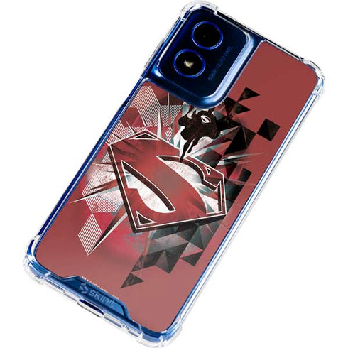 DC Comics Superman Red Pattern Moto G Play 4G (2024) Clear Case