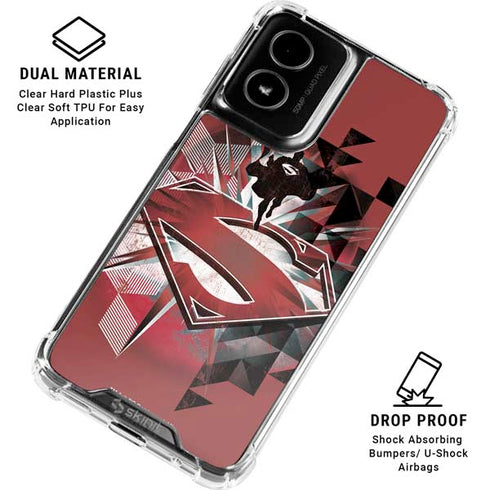 DC Comics Superman Red Pattern Moto G Power 5G (2024) Clear Case