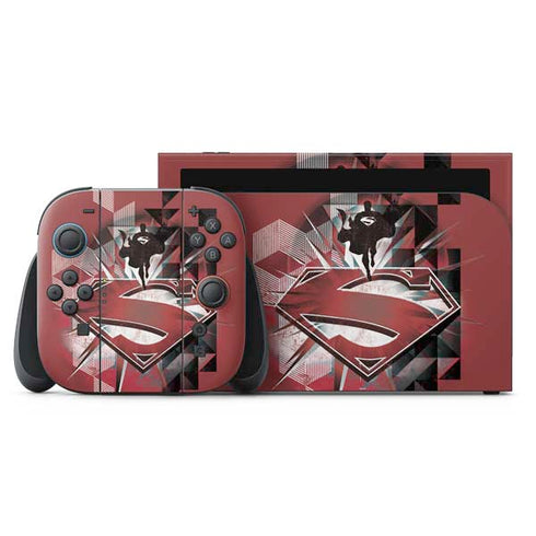 DC Comics Superman Red Pattern Nintendo Skins