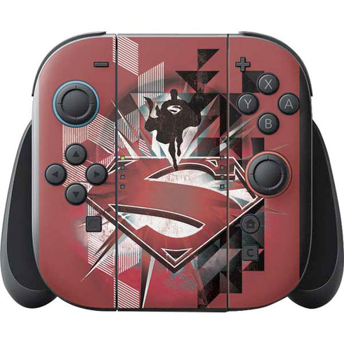 DC Comics Superman Red Pattern Nintendo Switch 2 (2025) with Joy-Con Skin