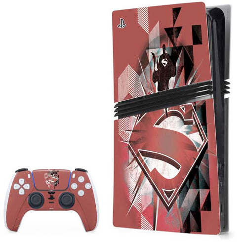 DC Comics Superman Red Pattern PS5 Pro Bundle Skin