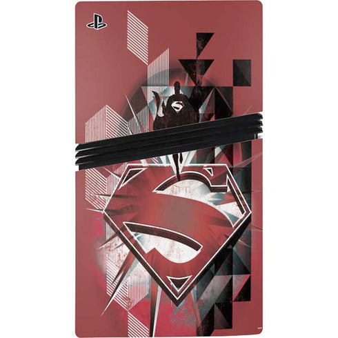 DC Comics Superman Red Pattern PS5 Pro Console Skin