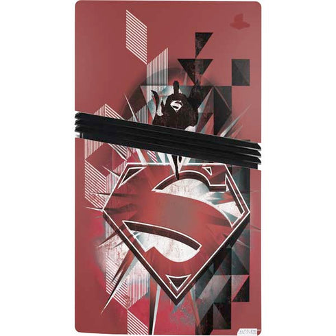 DC Comics Superman Red Pattern PS5 Pro Console Skin