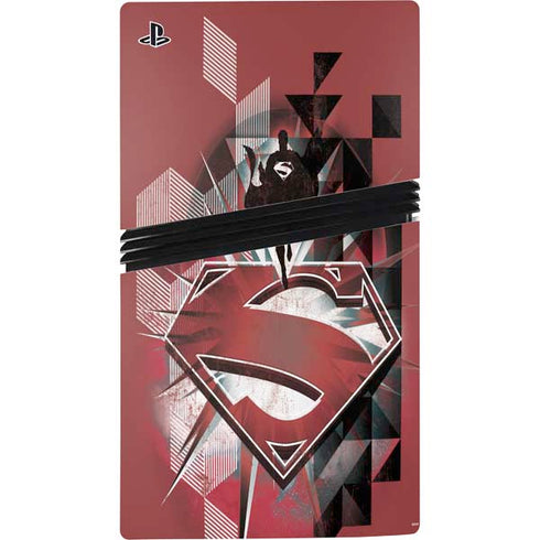 DC Comics Superman Red Pattern PS5 Pro Disk Bundle Skin