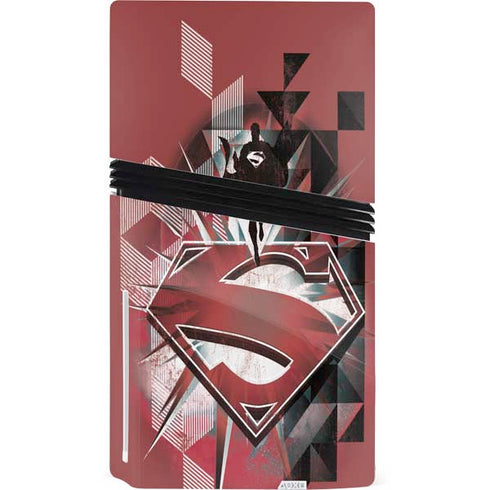 DC Comics Superman Red Pattern PS5 Pro Disk Bundle Skin