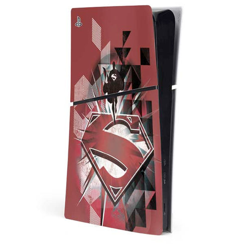 DC Comics Superman Red Pattern PS5 Slim Digital Edition Console Skin