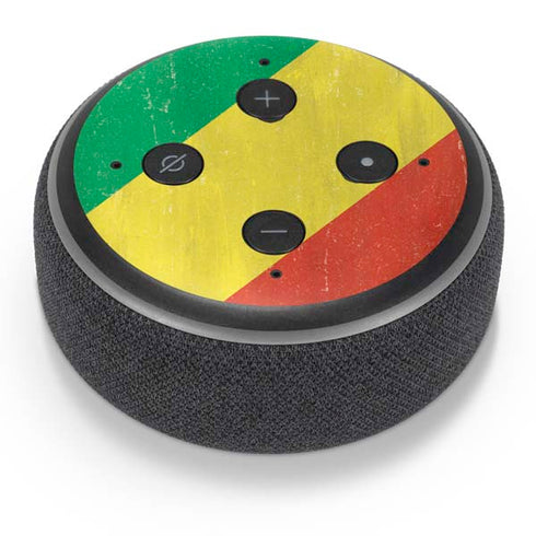 Republic of the Congo Flag Distressed Amazon Echo Dot Skin