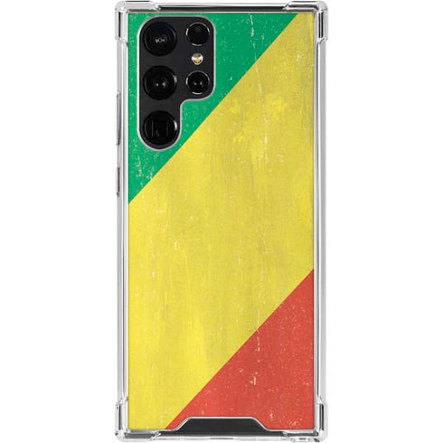 Republic of the Congo Flag Distressed Galaxy S23 Ultra Clear Case