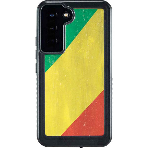 Republic of the Congo Flag Distressed Galaxy S24 Plus Waterproof Case