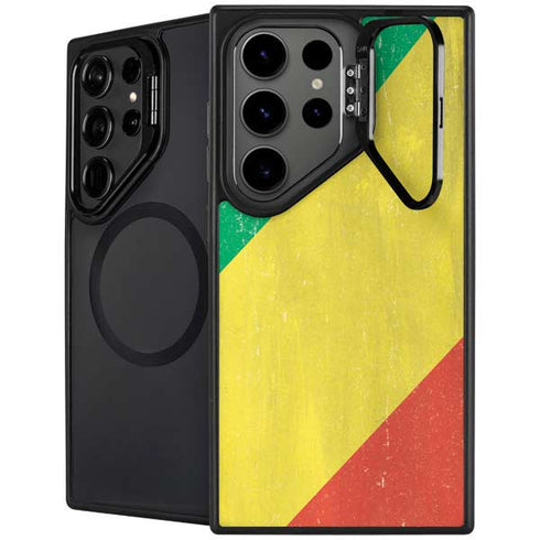 Republic of the Congo Flag Distressed Galaxy S25 Ultra Kickstand Case