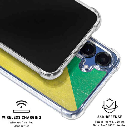 Republic of the Congo Flag Distressed Galaxy S25 Clear Case